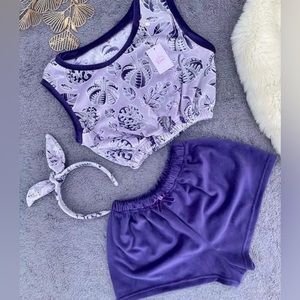 Crop Top Pajama Set Cozy Shorts Shirt Trendy Loungewear Women & Girls Sleepwear